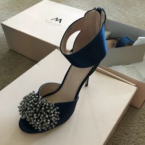Navy blue heels with dazzling diamonds